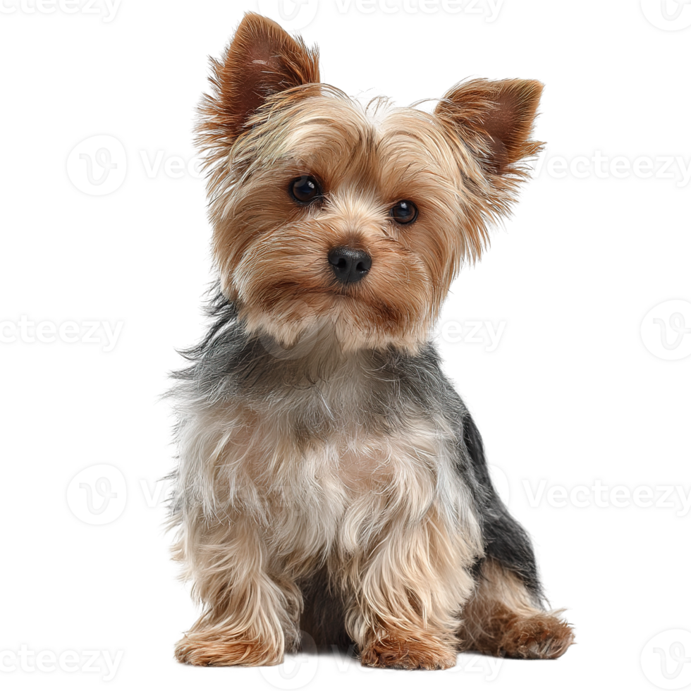 Yorkshire Terrier Small Dog Breed with Brown Fur Isolated on Transparent Background Image png