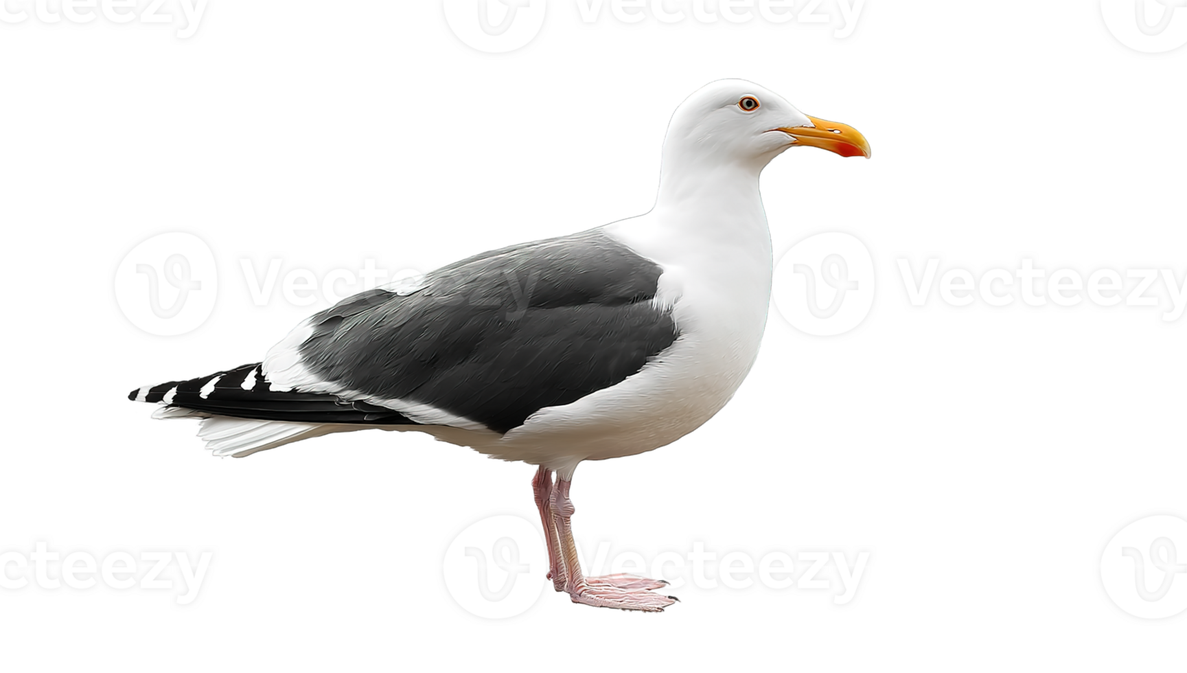 Standing Gull With Isolated Background and Transparent for Graphics Design png