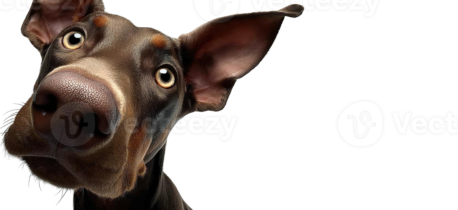 A Funny Dog With a Big Nose on a Transparent Background png