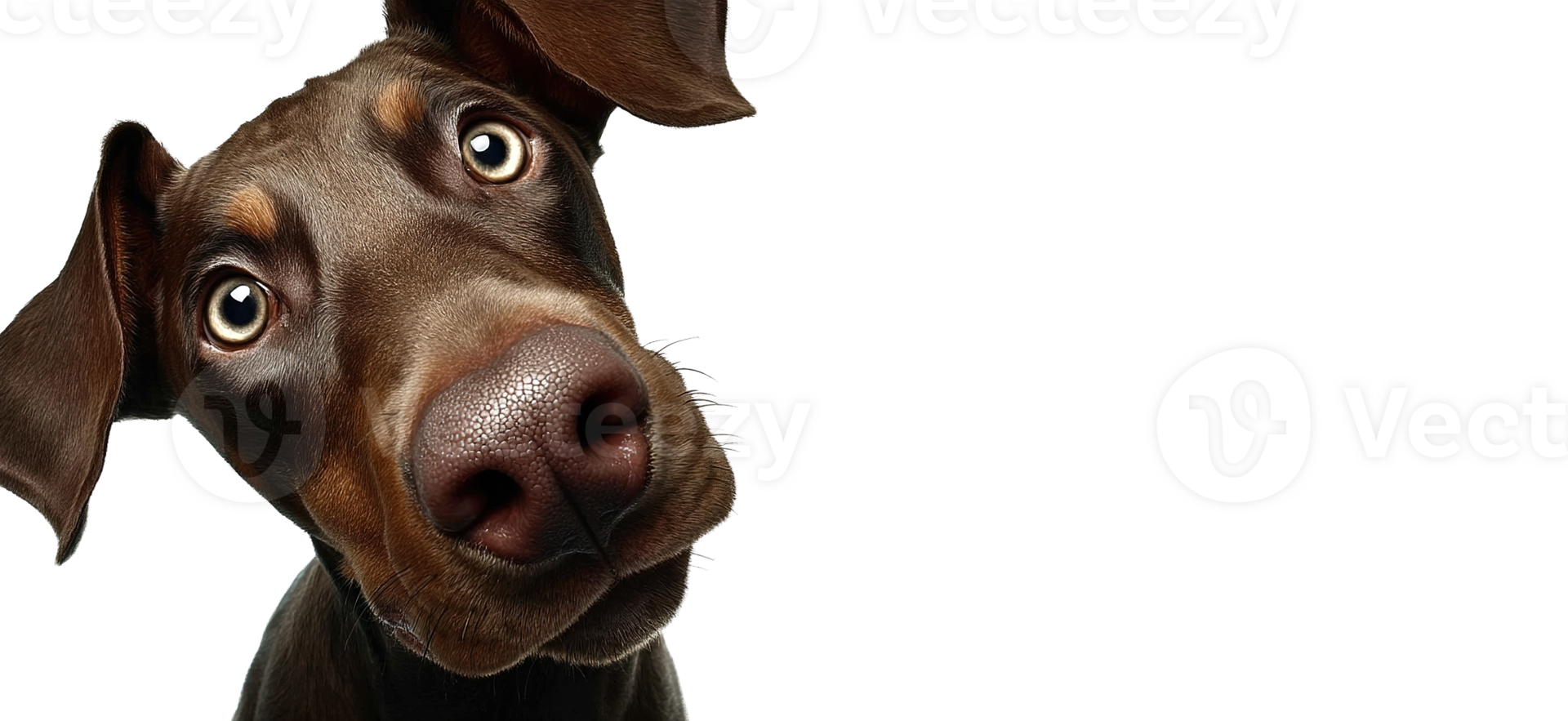 Adorable Dog With Curious Expression Isolated On A Transparent Background png