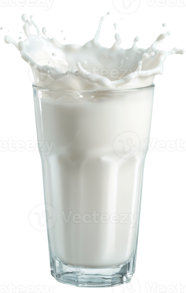 Refreshing and Nutritious Dairy Beverage A Glass of Milk with a Splashing Effect png