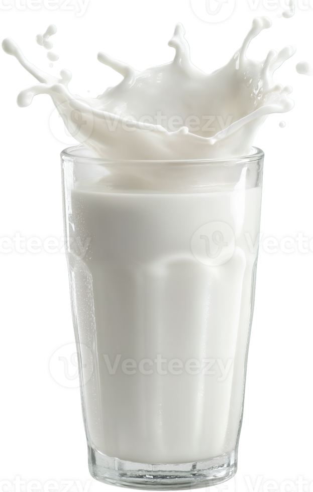 A Glass of Milk Splashing and Transparent Background Isolated Perfect for Product Design png