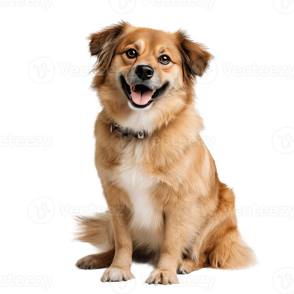 A Friendly Adorable Domestic Animal Dog Sitting And Smiling With Transparent Background png