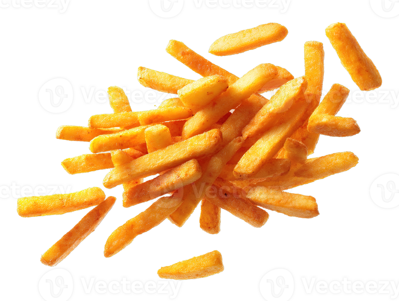 Golden French Fries Pile Appetizing Fast Food Fried Potatoes On Transparent Background png