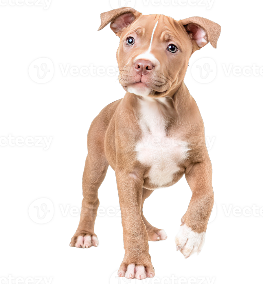 Adorable Pit Bull Puppy Portrait on a Transparent Background Isolated Animal Photo png