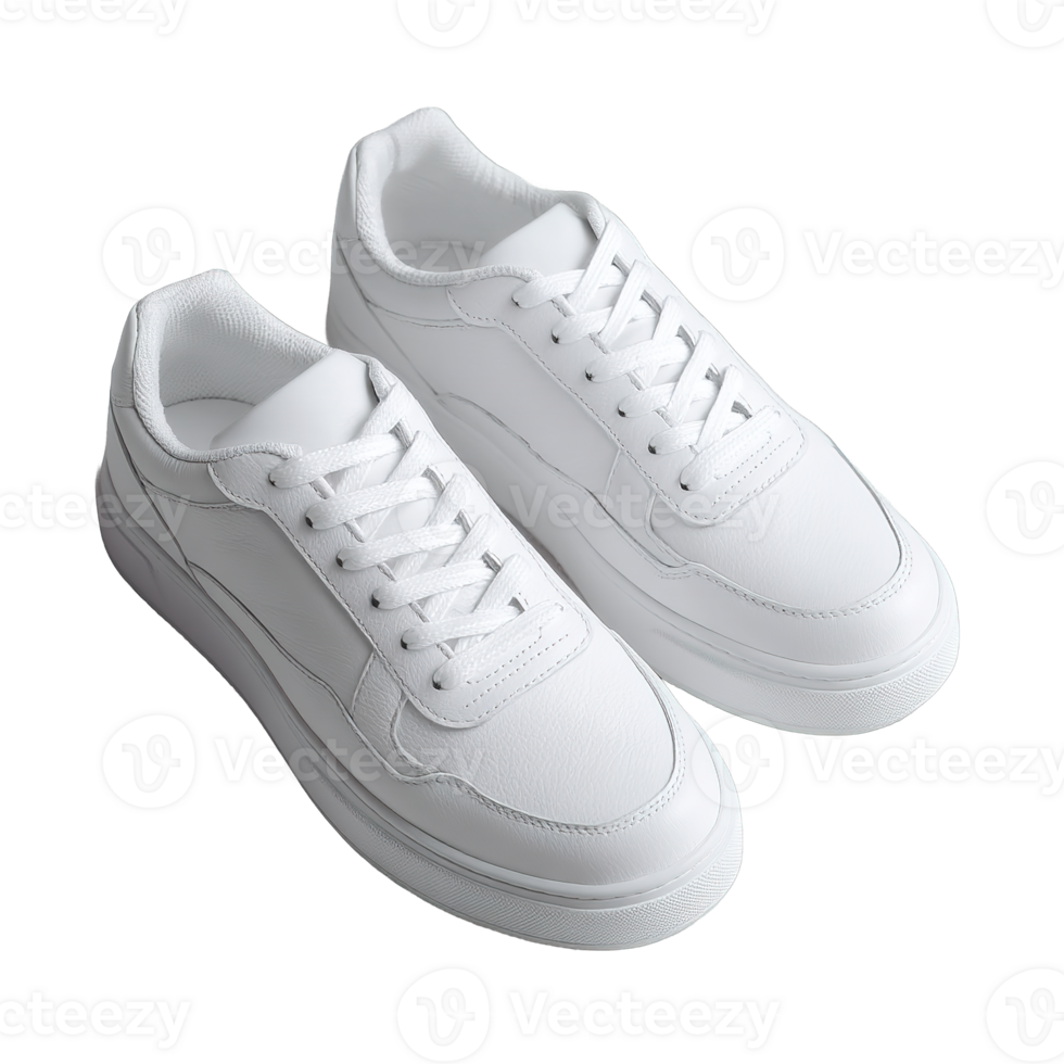 Pair of White Sneakers Isolated on Transparent Background for Fashion and Design png
