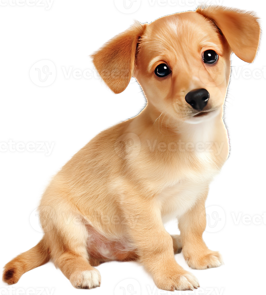 Adorable Puppy with Big Eyes Cute Isolated Pet Portrait Friendly Canine Friend Sitting png