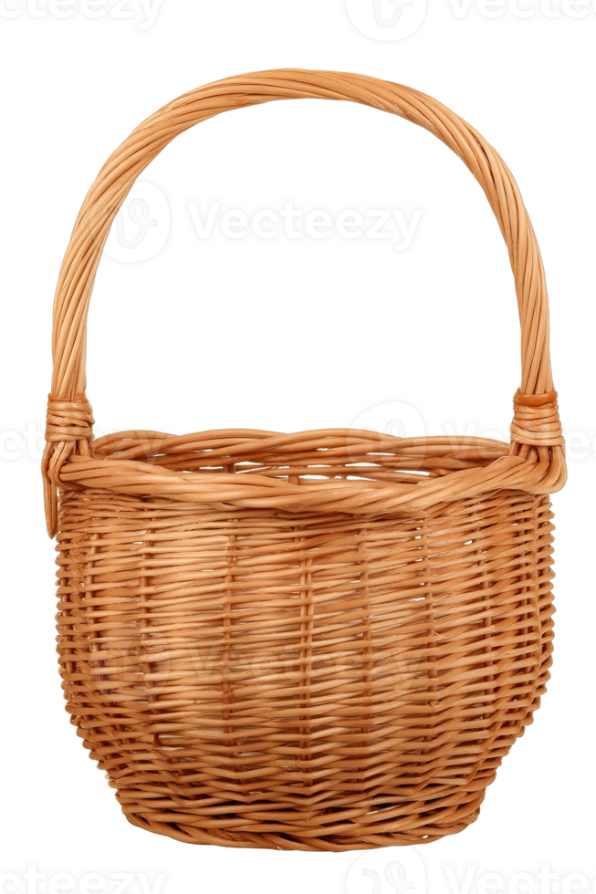 Isolated Woven Basket Illustration Empty Basket Made Of Twigs Wicker Basket Design png