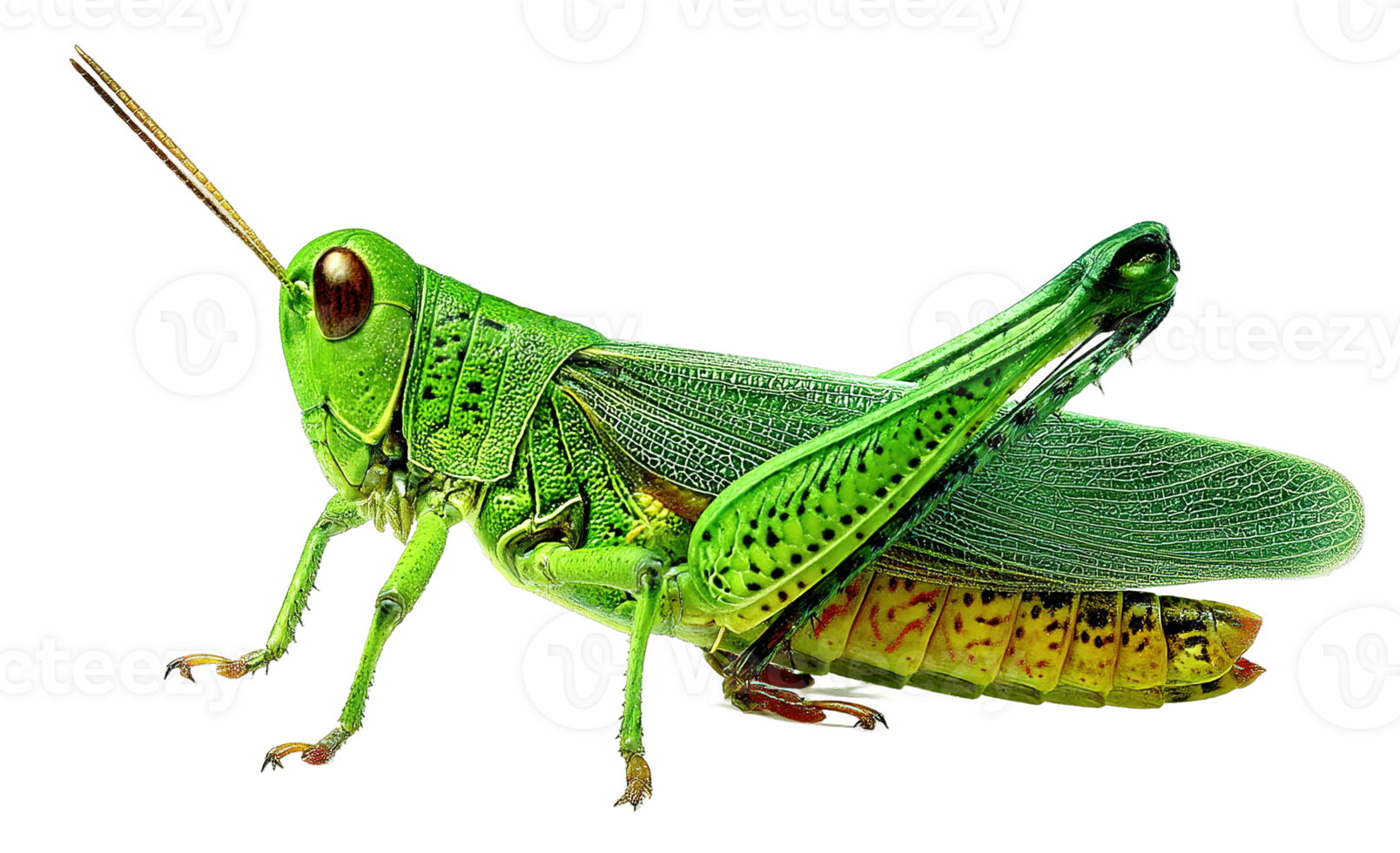 Isolated Green Grasshopper With Transparent Background Perfect For Various Creative Projects Use png