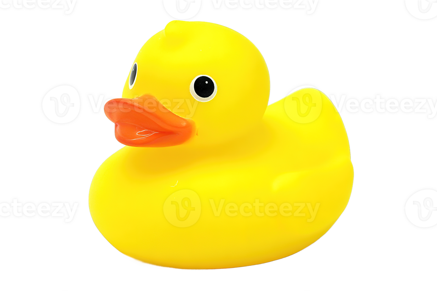 Yellow Rubber Duck With Orange Beak in Transparent Background Isolated Image png