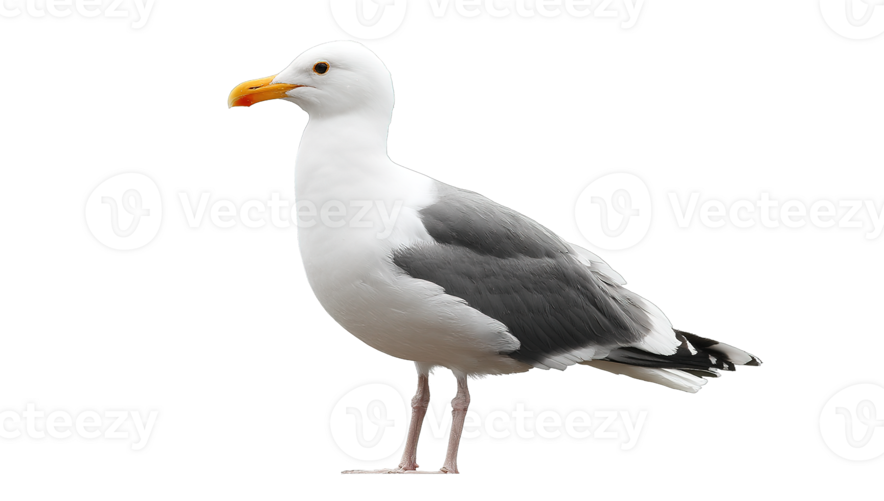 Isolated Seagull In Transparent Background. Great Close-Up Picture Of A Wild Bird png