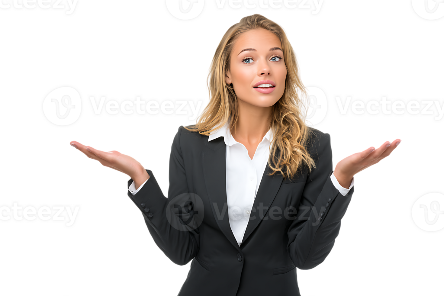 Businesswoman in a Suit Isolated Posing on a Transparent Background with No Punctuation png
