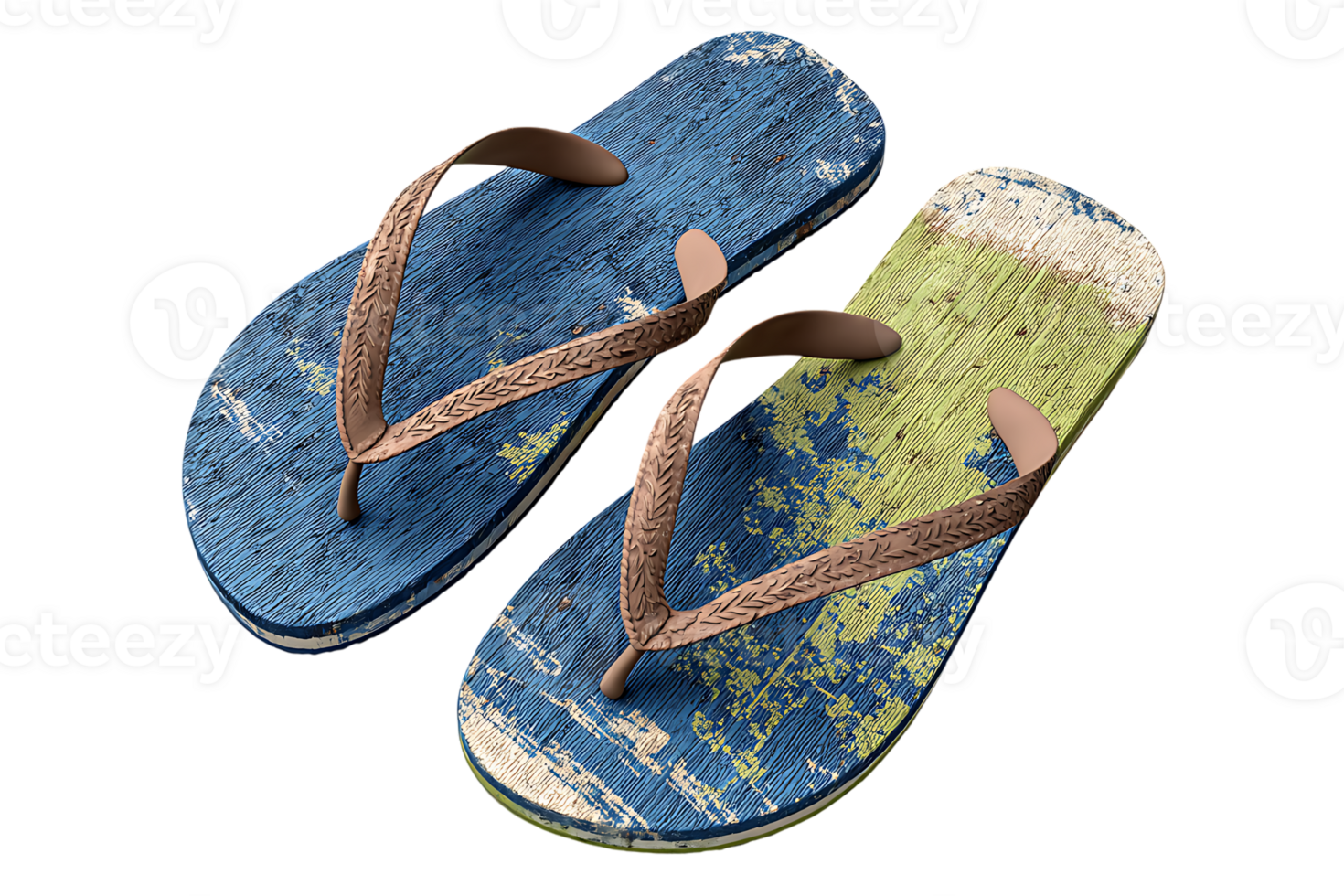 A Pair of Colorful Flip Flops Transparent Background Fashion Summer Isolated png