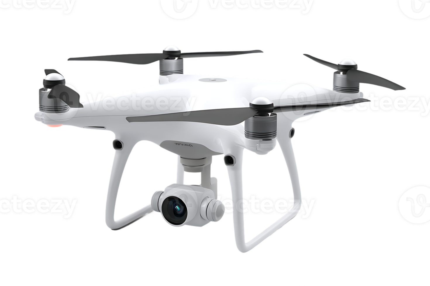 White Camera Drone With Transparent Background Isolated Aerial Photography and Videography png