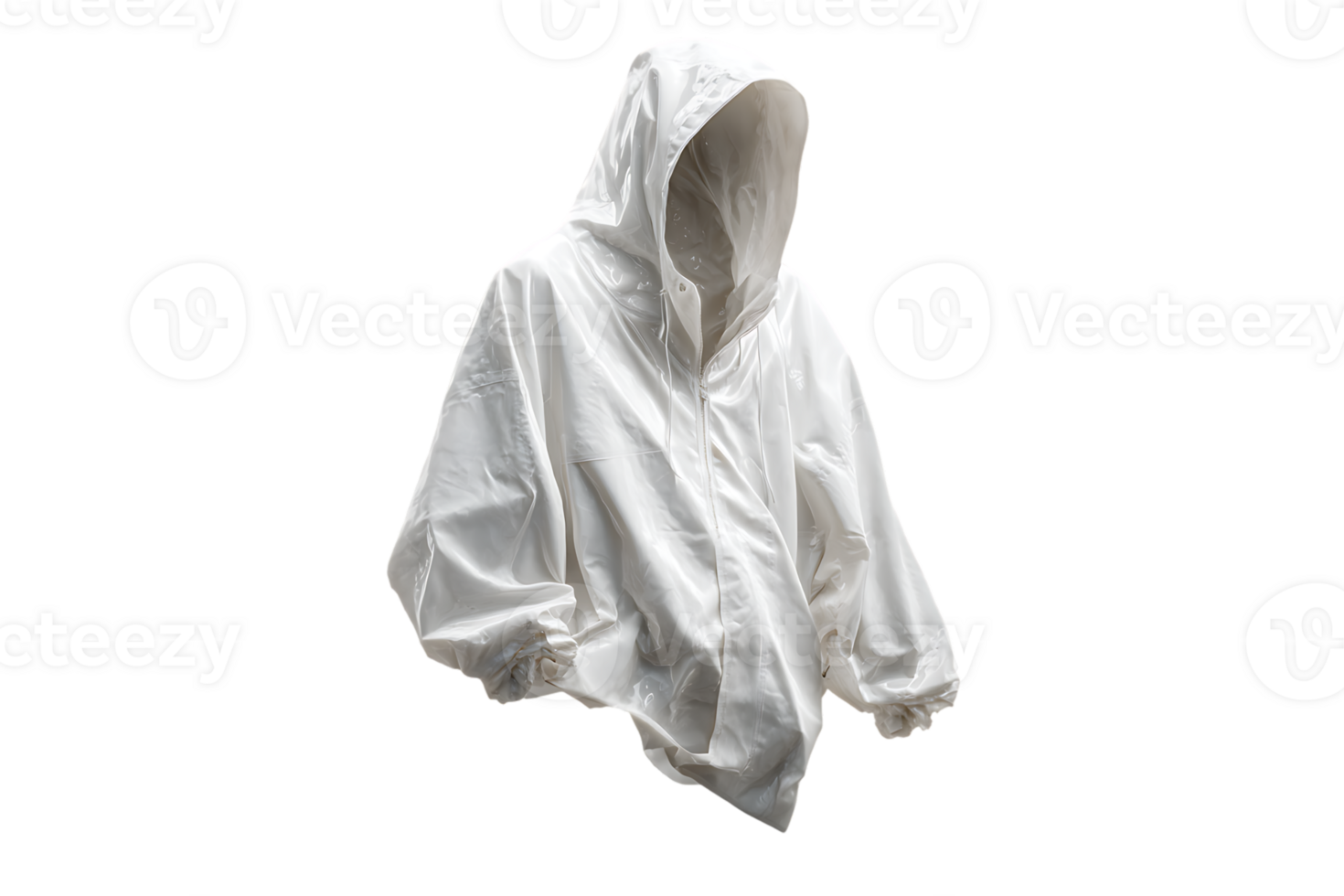 White Hooded Jacket on Transparent Background Isolated Minimalist Style Clothing png