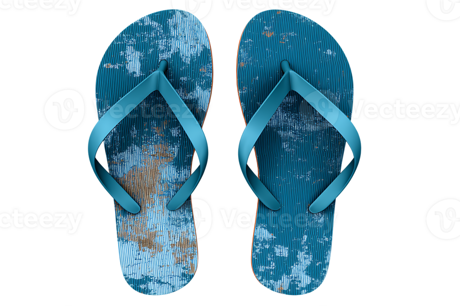 Blue Tie Dye Pattern Flip Flops Transparent Background Isolated Image png