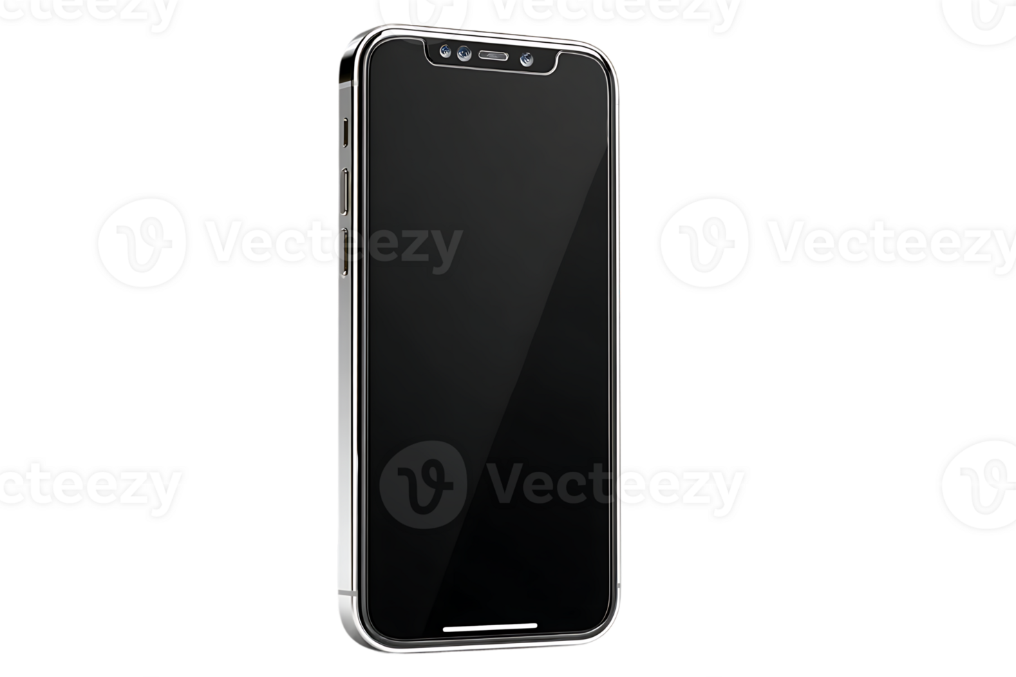 Smartphone on Transparent Background Isolated Modern Mobile Technology Device with Blank Screen png