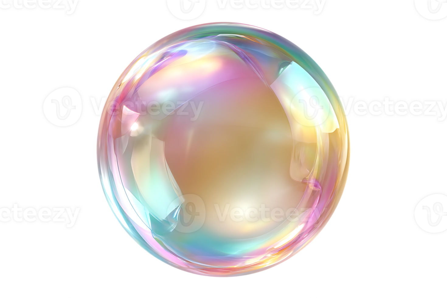 Iridescent Bubble with Transparent Background Isolated for Visuals and Design Projects png