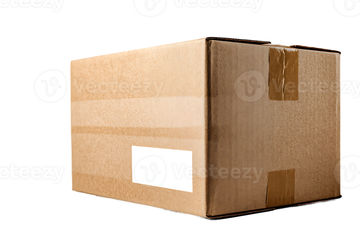 Cardboard Box Delivery Packaging Mockup Open Brown Isolated with Transparent Background png