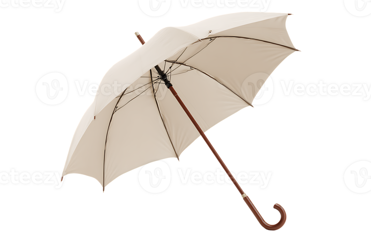 Elegant Beige Umbrella Isolated Perfect for Design and Weather Protection Needs png