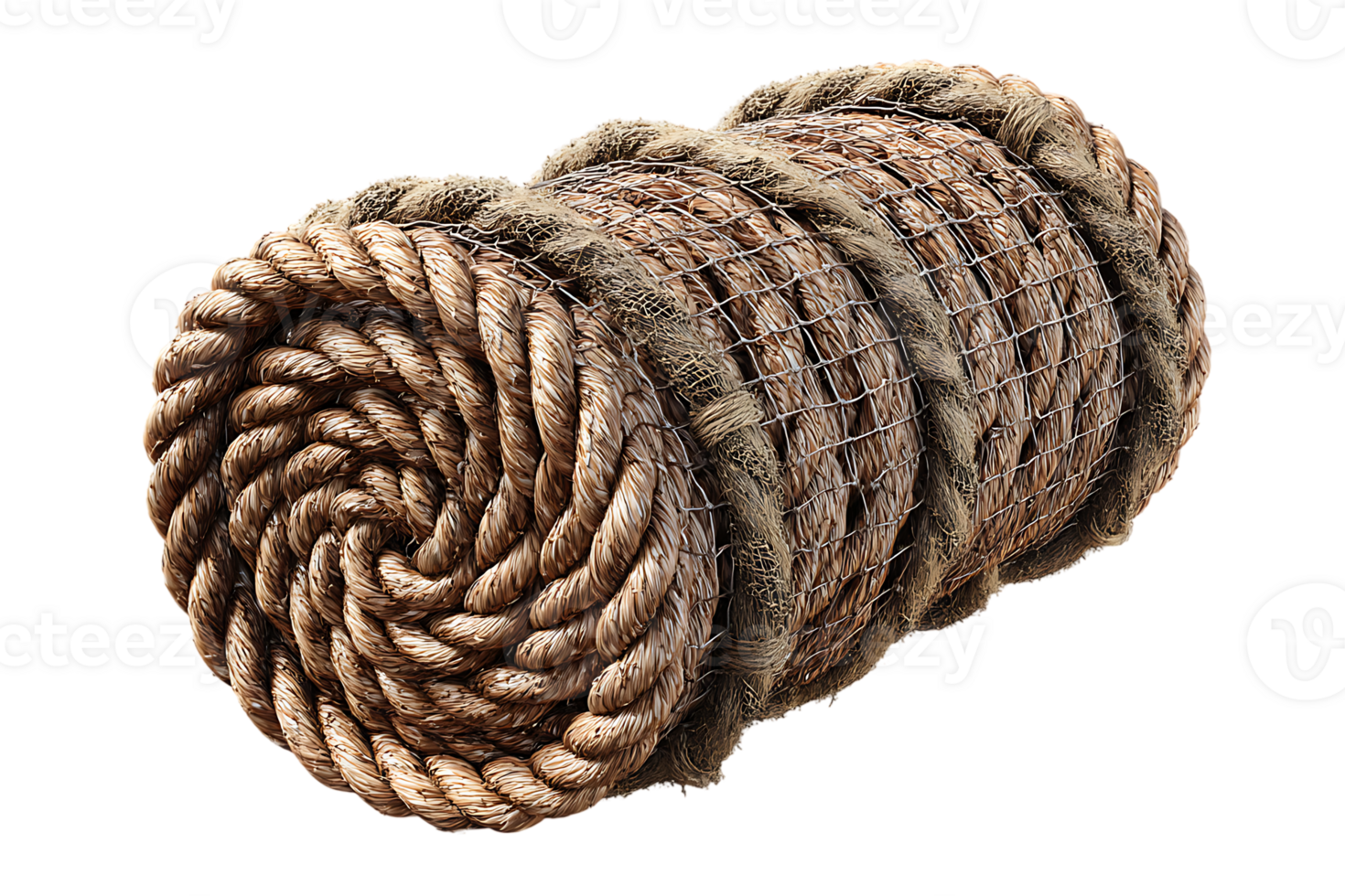 Coiled Natural Fiber Rope Roll Transparent Background Isolated Stock Image and Photography png