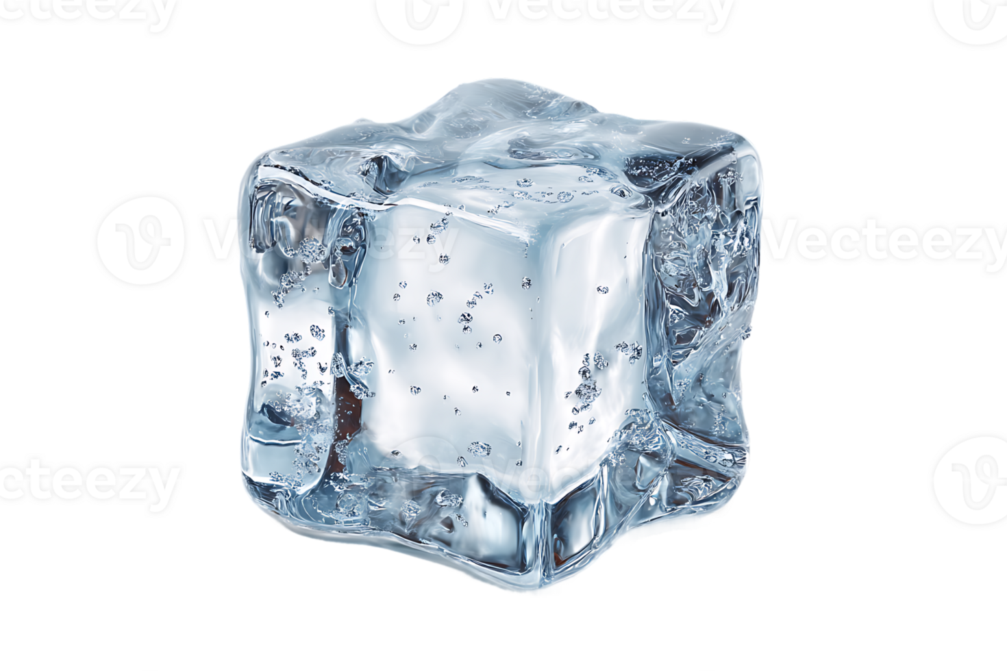 Realistic Ice Cube Freshness on Transparent Background Isolated Water Cold png