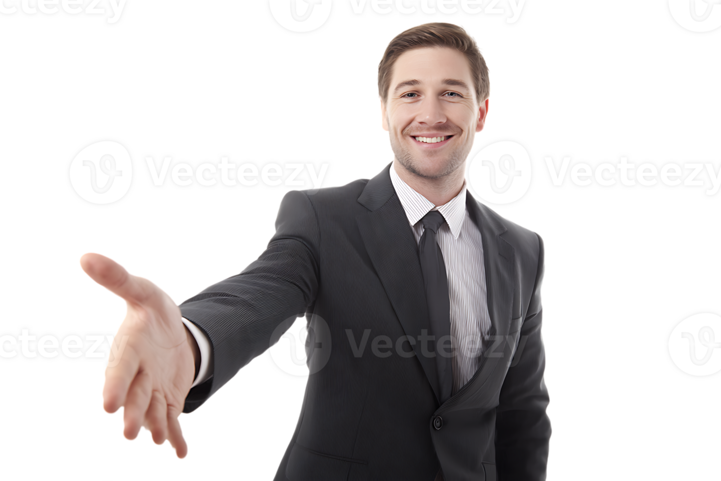 Business Man in Suit Image with Transparent Background of Business Greeting png
