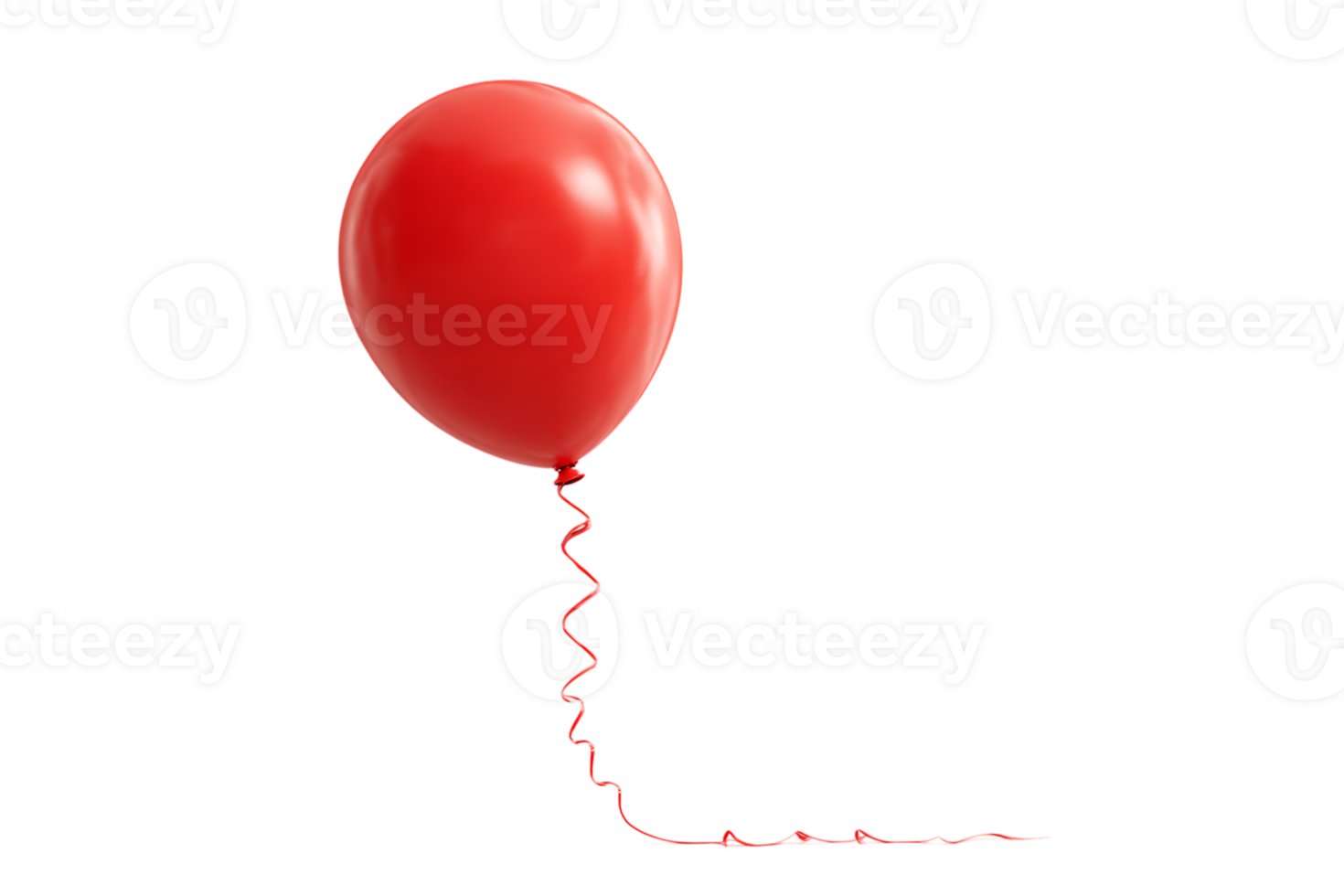 Red Balloon Celebration Party Happy Birthday Decoration Isolated on Transparent Background png