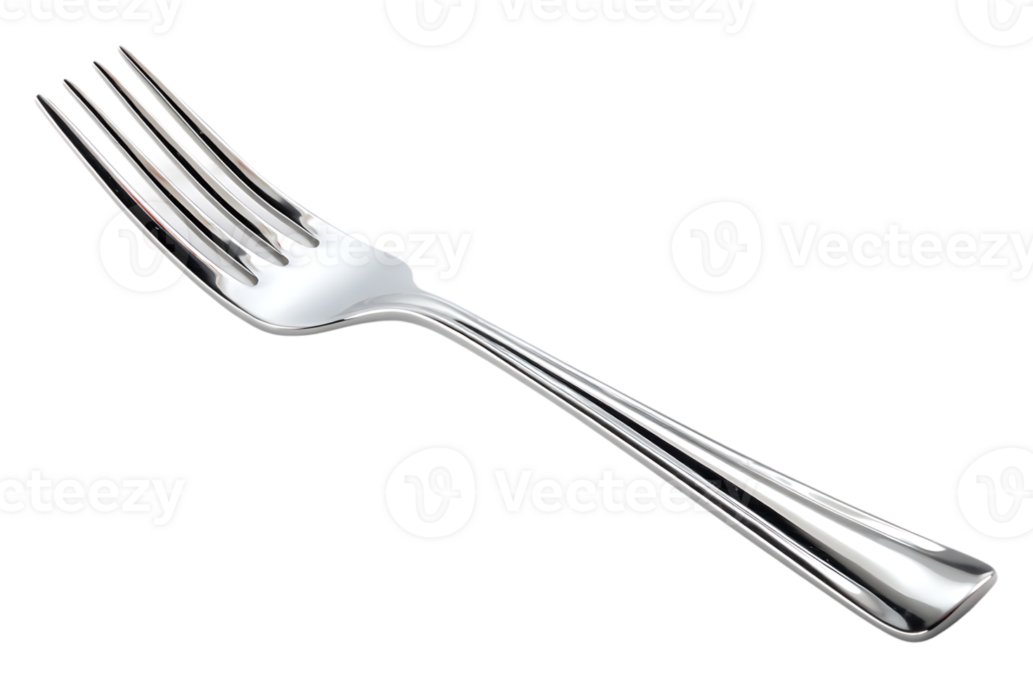 Silver Fork Isolated on Transparent Background A Shiny Kitchen Cutlery Utensil png