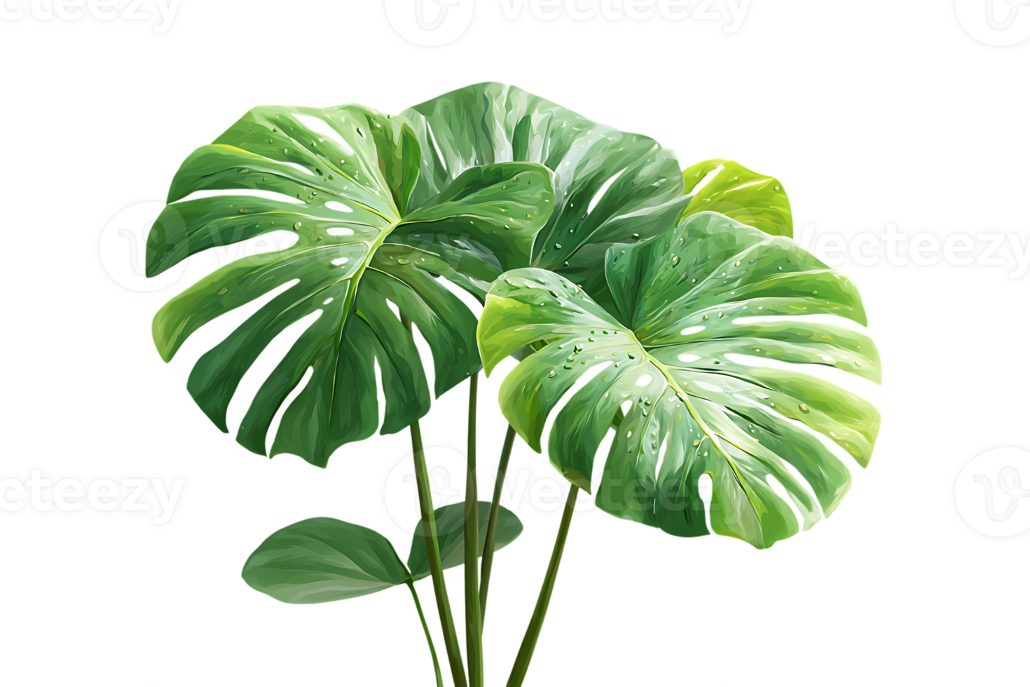Aesthetic Monstera Deliciosa Isolated On Transparent Background Perfect For Graphic Design png