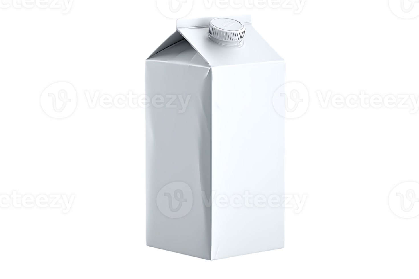 Isometric White Carton Paper Pack Isolated On Black Transparent Background Milk Package png
