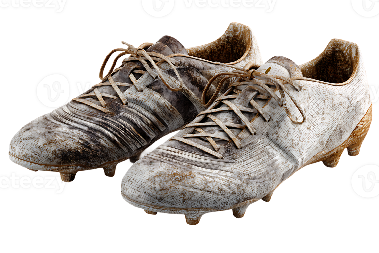 Worn Out Football Shoes with Dirt on the Shoes Transparent Background Isolated png