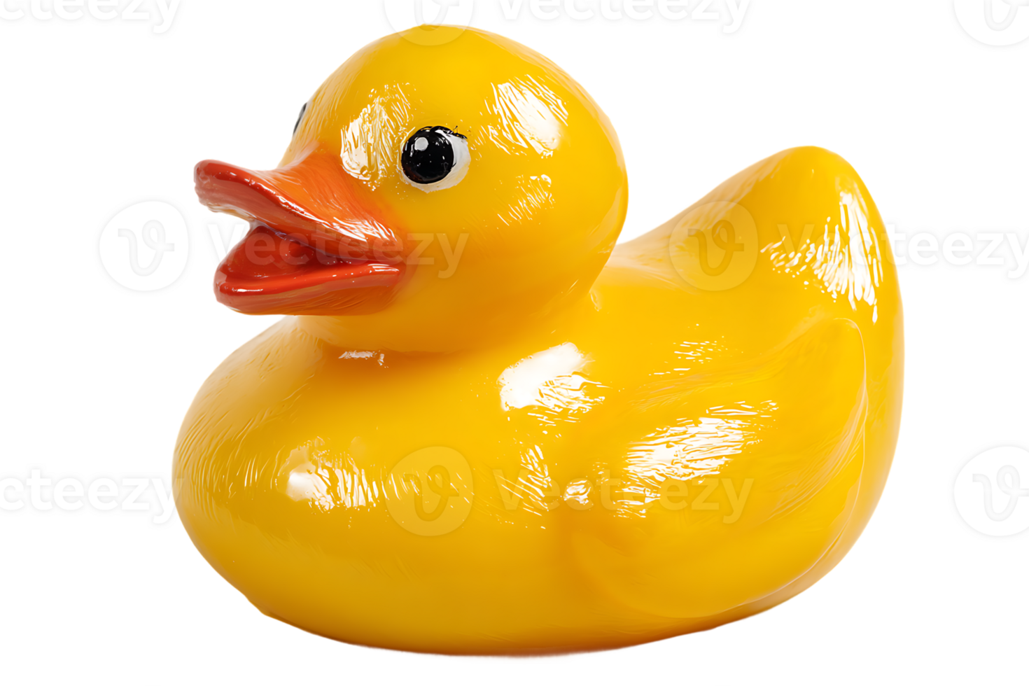 A Yellow Rubber Duck Toy Isolated on a Transparent Background Stock Image png