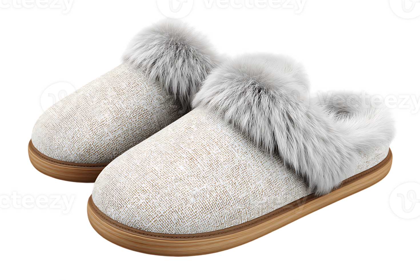 Comfortable Indoor Footwear Slip On Mules House Slippers with Soft Fur Accent png