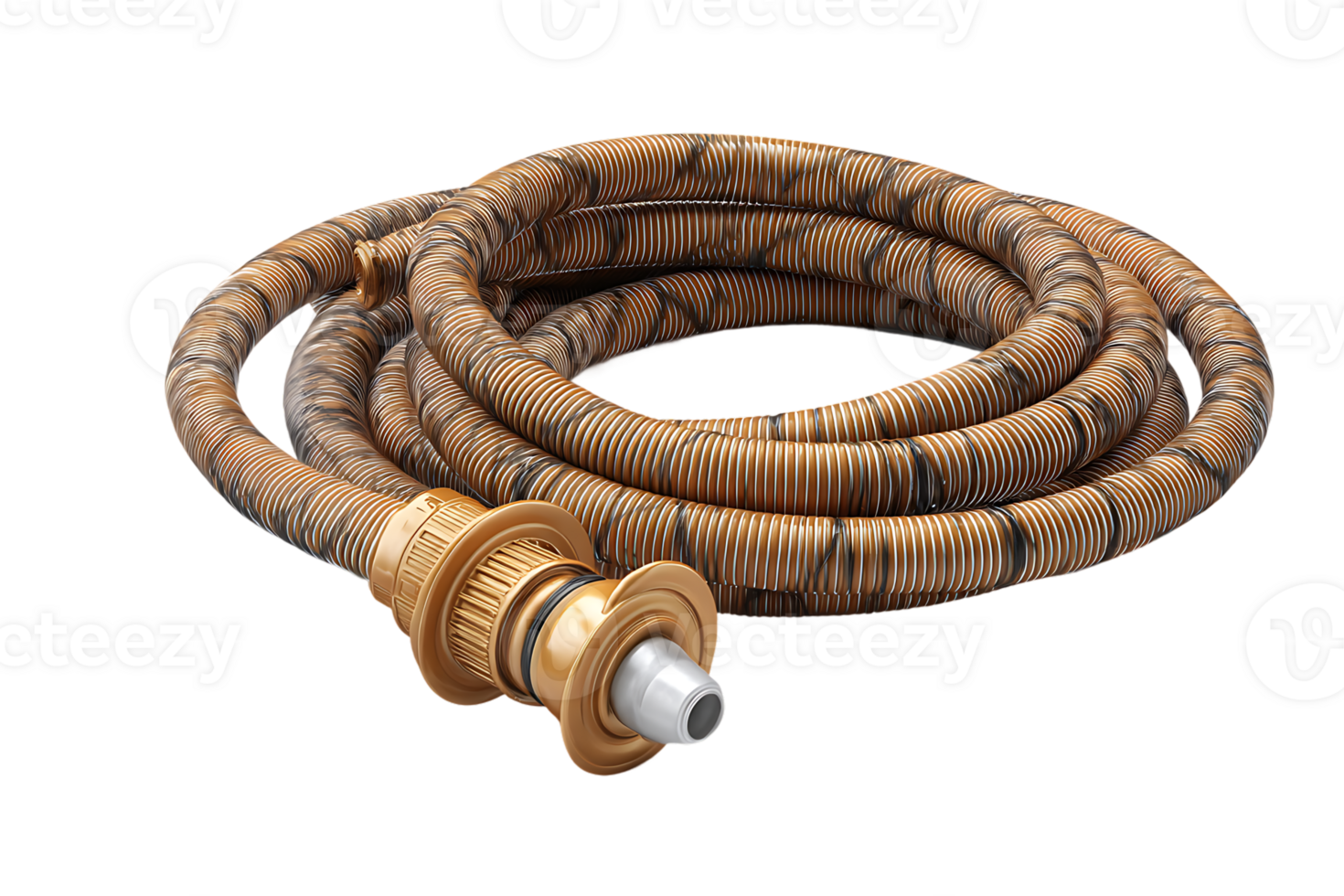 A Brown and White Patterned Hookah Hose Isolated On Transparent Background png