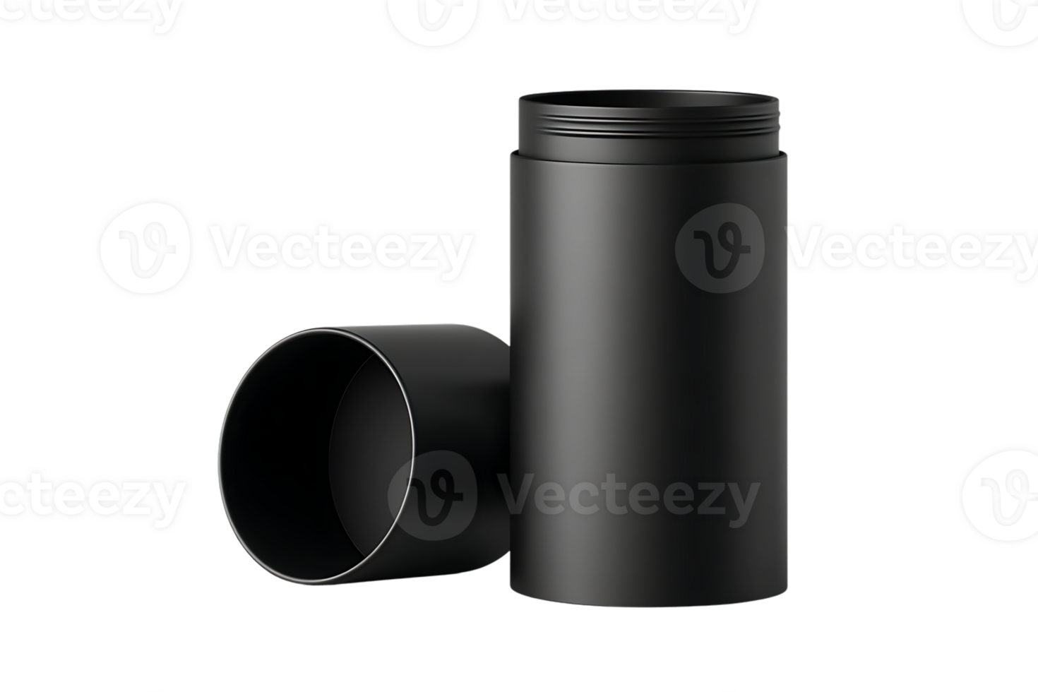 Black Metal Container Open and Close Lid Black Background Transparent Isolated png