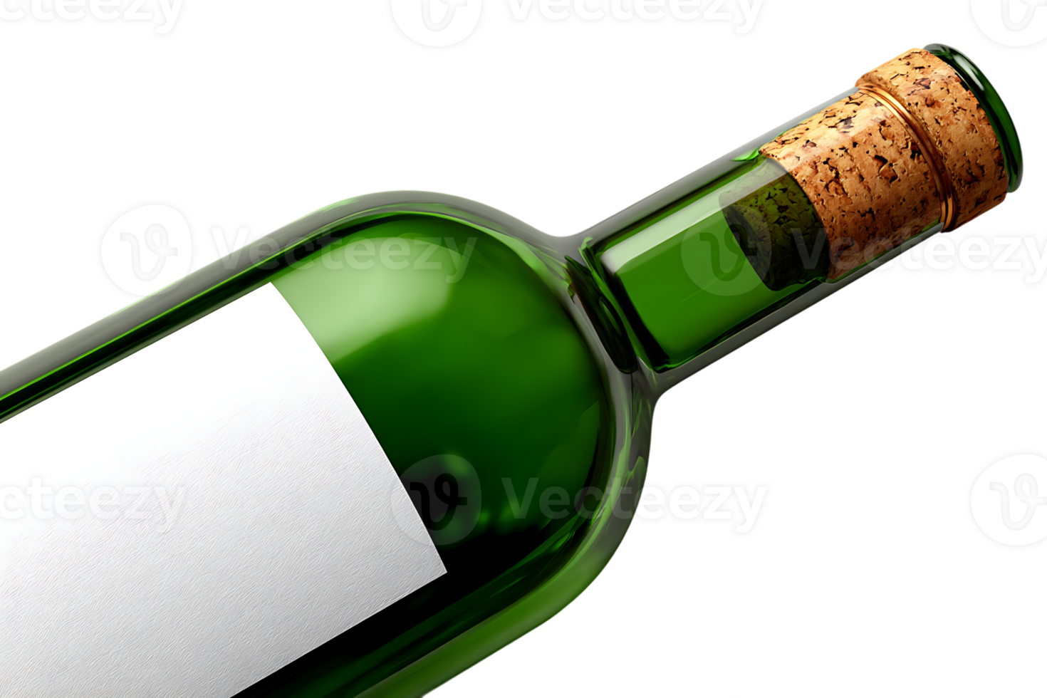 Isolated Green Wine Bottle Lying Transparent Background Top View Stock Photo Image png