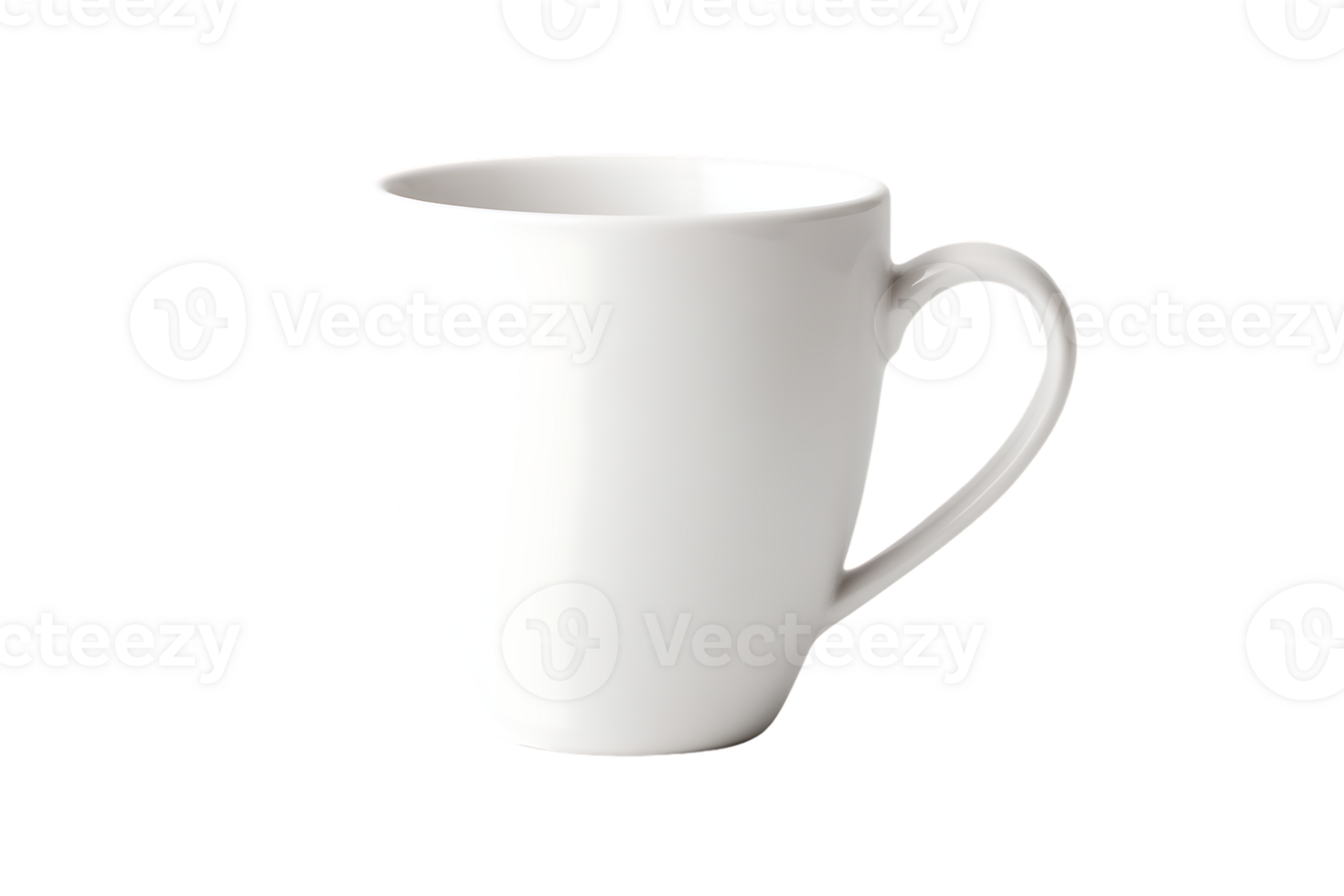 A Plain White Ceramic Mug Isolated on a Black Background Transparent png
