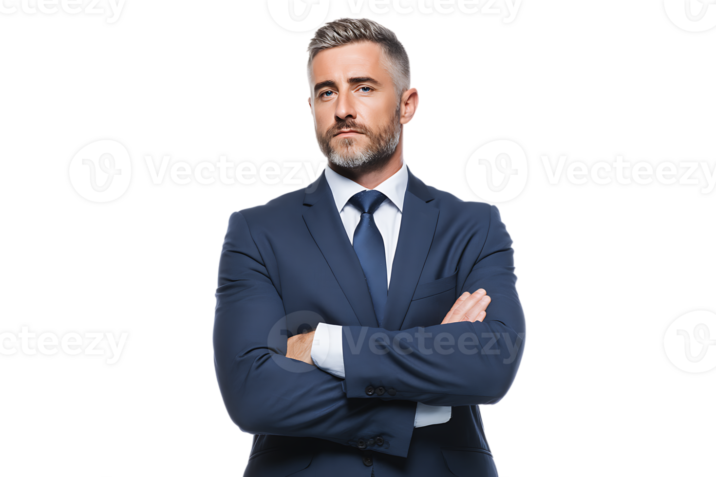 Serious Man in Blue Suit Transparent Background Isolated for Professional Use and More png