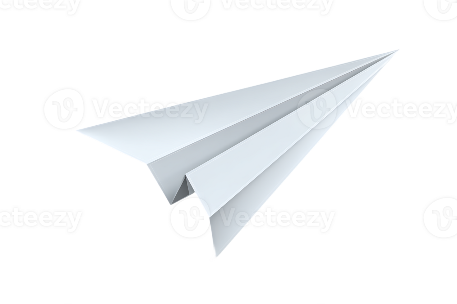Simple White Paper Airplane Isolated on a Transparent Background for Design png