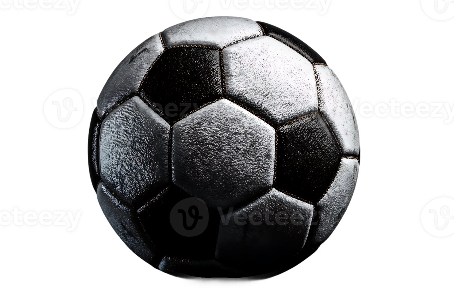 Soccer Football Sports Game Ball Equipment Black and White on Transparent Background png