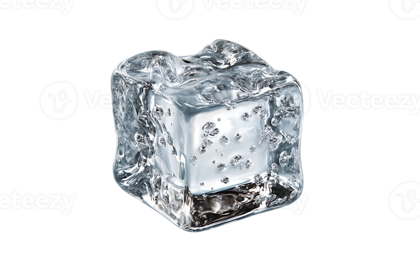 Realistic Ice Cube Cold Refreshing Block Crystal Clear Frozen Transparent Black Background png