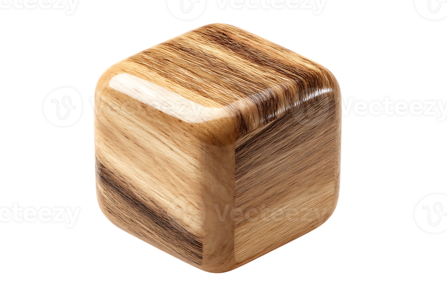 Wooden Block Transparent Background Isolated Square Brown Wood Grain png