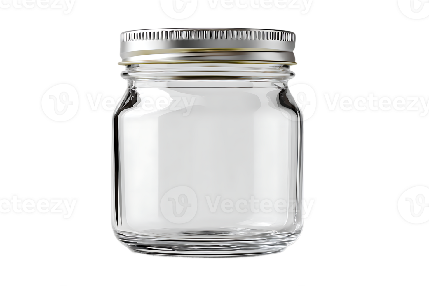 Glass Empty Jar with Metal Lid Container Isolated on Transparent Background png