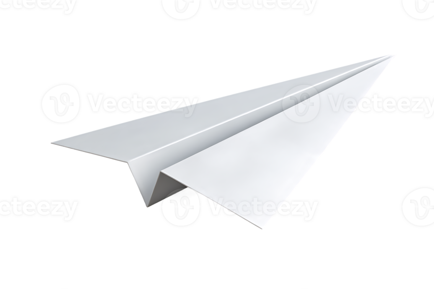 White Paper Plane Flying High Isolated on Transparent Background Artistic Design Minimalist png