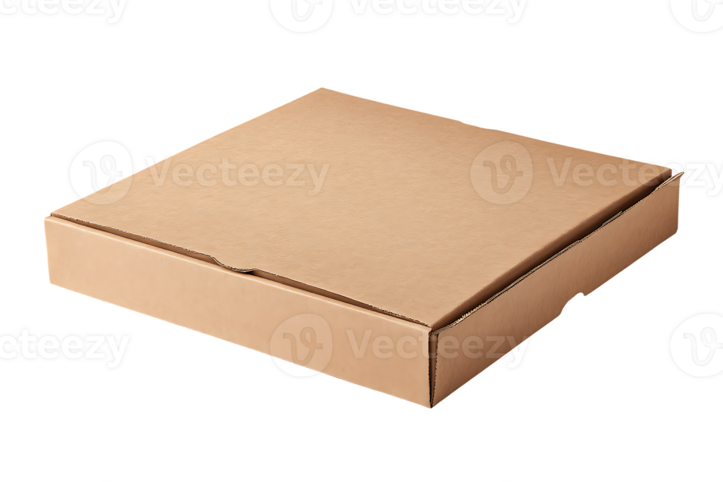 Cardboard Pizza Box Transparent Background Isolated Flat Lay View Top Angle png