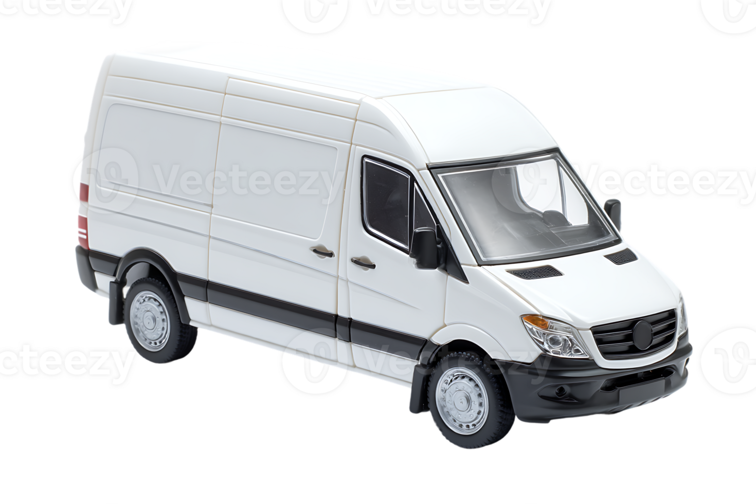 White Delivery Van Vehicle Isolated Transparent Background for Online Shop Product Display png