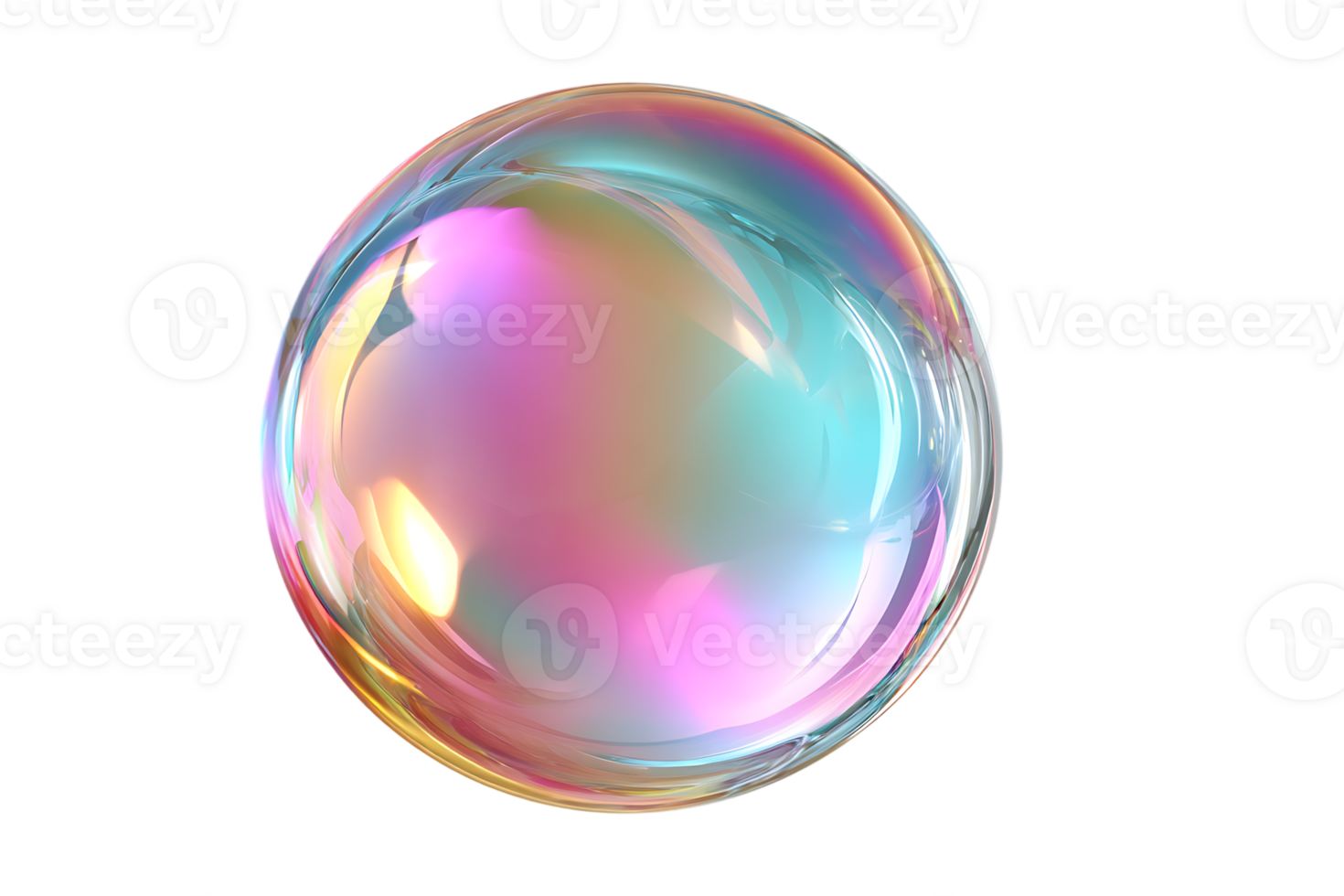 A Mesmerizing Spherical Soap Bubble Floating Freely on a Clear Background png