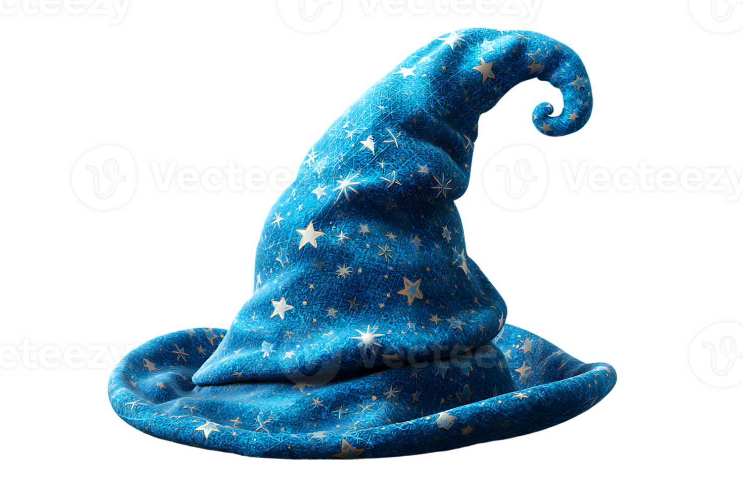 Blue Wizard Hat With Stars Transparent Background Isolated For Party Decoration png