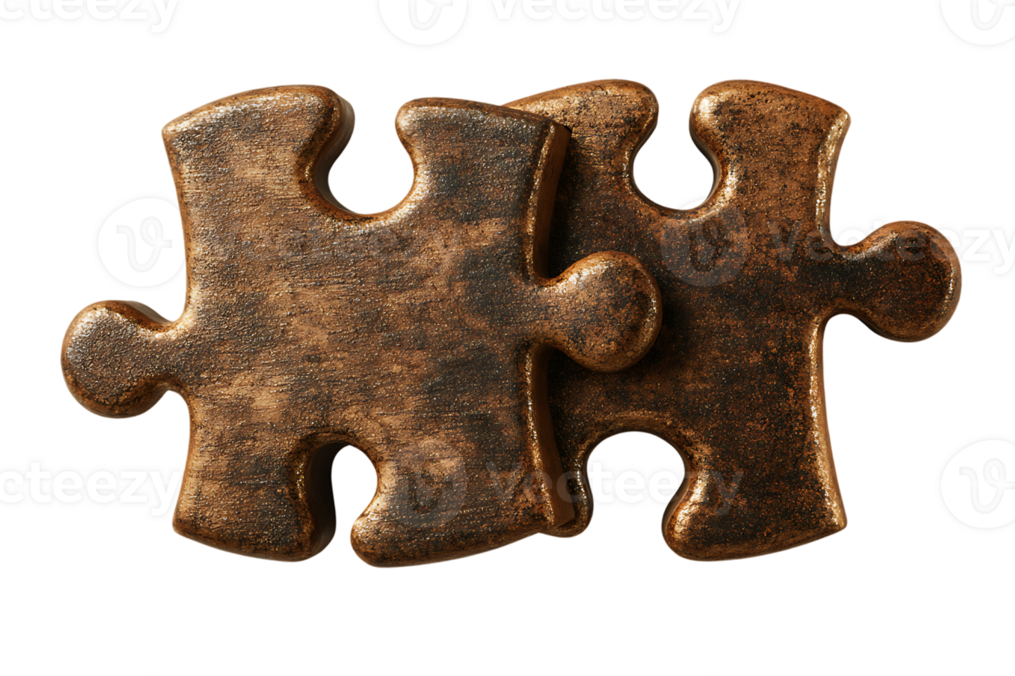 Two Interlocking Puzzle Pieces Create a Symbol of Unity Partnership and Connectivity png